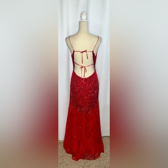 Adrianna Papell Beaded Pleated A-Line Gown - Picture 6 of 7